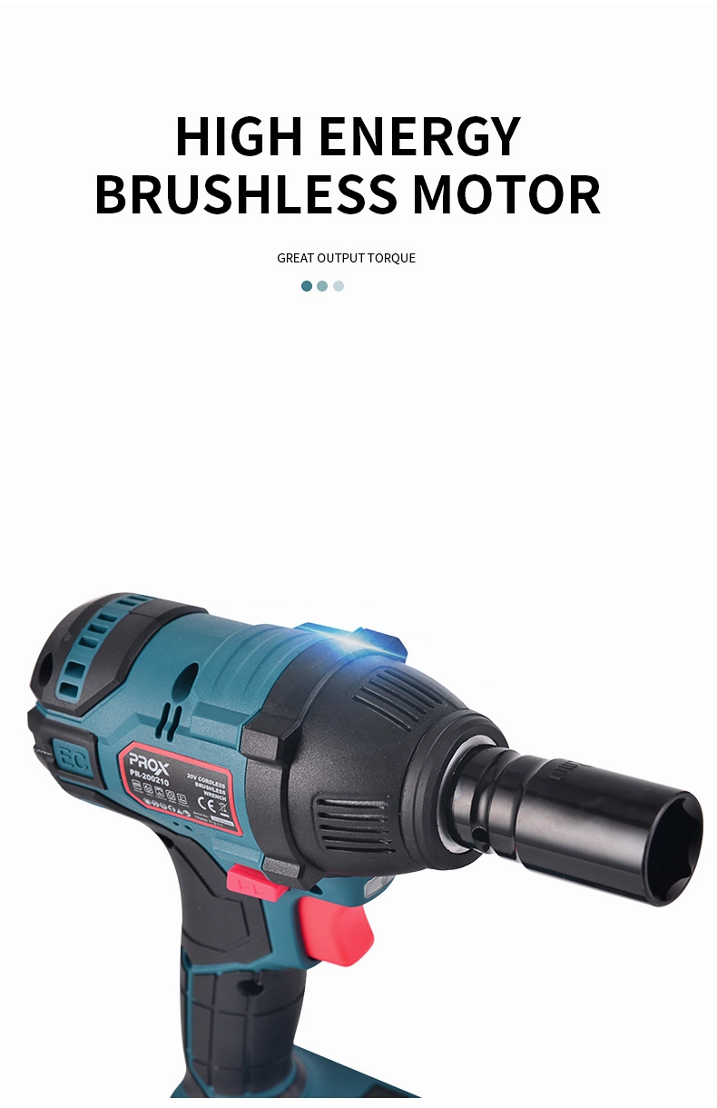 Prox 20V High Torque 280n. M 1/2&quot; Brushless Cordless Impact Wrench Pr-200210