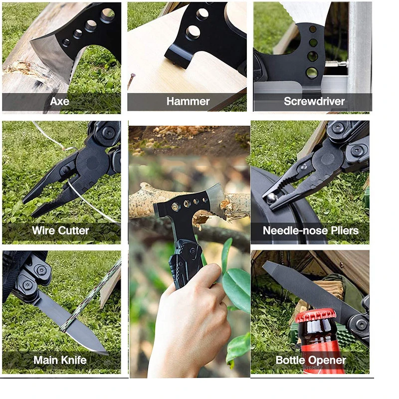 16 in 1 Multifunctional Window Breaking Emergency Survival Fire Tools Car Safety Claw Axe Hammer Hardware Tool