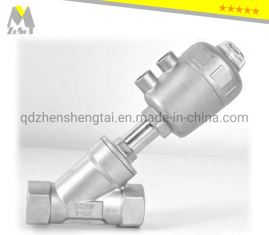 Stainless Steel Pneumatic Y-Type Threaded Normally Open/Normally Closed Steam Pneumatic Valve