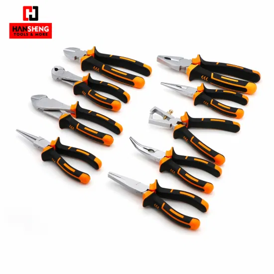 Professional Combination Pliers, Hand Tools, Hardware Tool, Made of Carbon Steel, CRV, PVC Handles, German Type, Cr